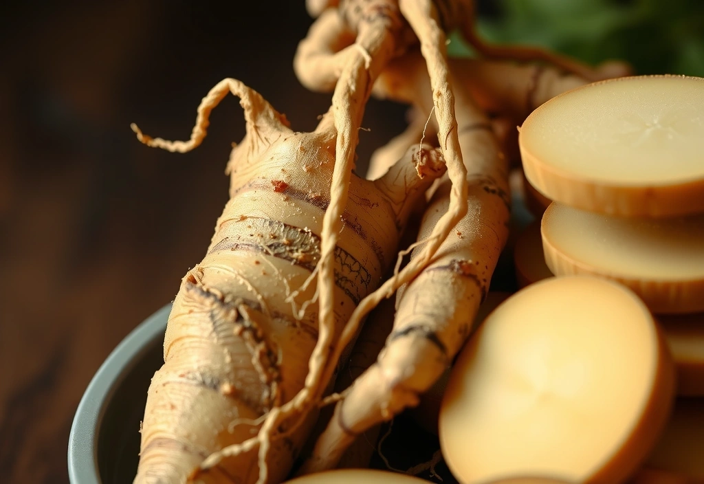 Close-up of fresh Ginseng roots
